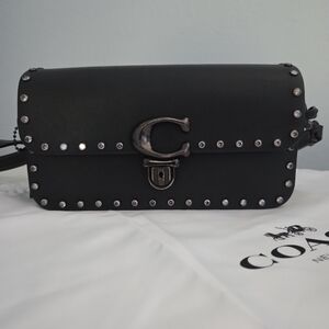 Coach Black Leather Crossbody Bag with Crystals